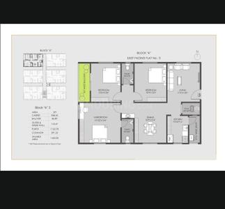 Floor Plan Image of 1455 Sq.ft 3 BHK Apartment / Flat for sale in Burugupalli Sveta, Pothinamallayya Palem Visakhapatnam for Rs. 8150000