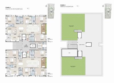 Image of 2743 Sq.ft 3 BHK Apartment / Flat for sale in Vesu, Surat for Rs. 17280900