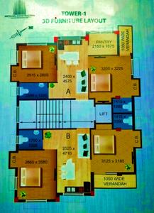 Image of 1277 Sq.ft 3 BHK Apartment / Flat for sale in Madurdaha, Kolkata for Rs. 7152000