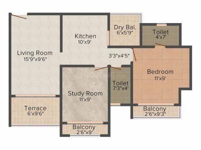 Image of 990 Sq.ft 2 BHK Apartment / Flat for sale in Guru Atman, Kalyan West, Kalyan for Rs. 6600000