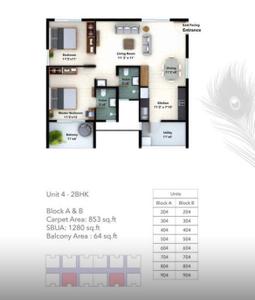Image of 1280 Sq.ft 2.5 BHK Apartment / Flat for sale in SBR Gokulam, Kannamangala - Whitefield Hoskote Road, Bengaluru for Rs. 14000000