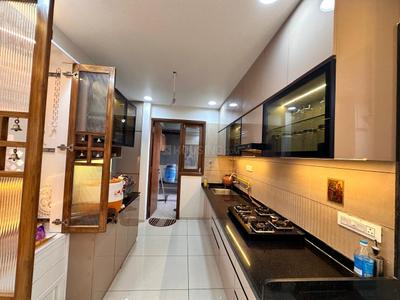 Kitchen Image of 1845 Sq.ft 3 BHK Apartment / Flat for rent in Parmeshwar Nilayam, Tragad Ahmedabad for Rs. 30000