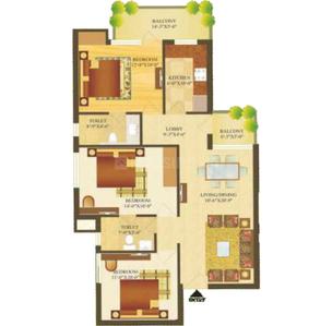 Image of 1200 Sq.ft 3 BHK Apartment / Flat for sale in Rising Homes At DXP 92, Sector 92, Gurgaon for Rs. 14800000