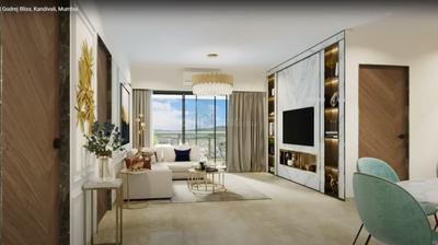 Hall Image of 1080 Sq.ft 3 BHK Apartment / Flat for sale in Godrej Bliss, Kandivali East Mumbai for Rs. 28600000