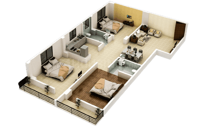 Image of 1300 Sq.ft 3 BHK Apartment / Flat for sale in Chhoti Pahari, Patna for Rs. 6500000