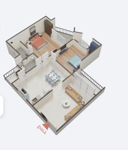 Floor Plan Image of 1542 Sq.ft 2 BHK Apartment / Flat for sale in Himalaya Elanza, Old Wadaj Ahmedabad for Rs. 8000000