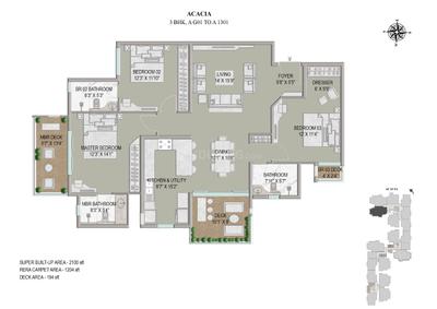 Image of 2100 Sq.ft 3 BHK Apartment / Flat for sale in Centreo, Subramanyapura, Bengaluru for Rs. 28000000