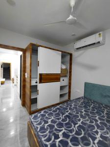 Bedroom Image of 550 Sq.ft 1 BHK Builder Floor for rent in Mahalakshmi Nagar Indore for Rs. 19000