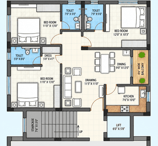 Image of 1350 Sq.ft 2 BHK Apartment / Flat for sale in Patia, Bhubaneswar for Rs. 8500000