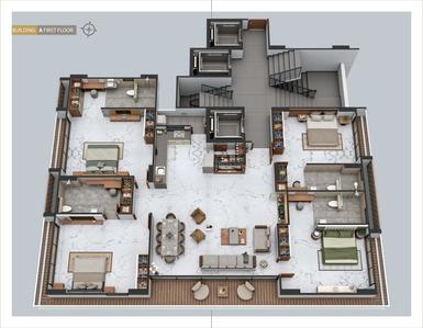 Image of 3100 Sq.ft 4 BHK Apartment / Flat for sale in Vesu, Surat for Rs. 19530000