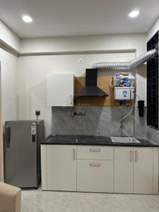 Kitchen Image of 400 Sq.ft 1 BHK Builder Floor for rent in Mahalakshmi Nagar Indore for Rs. 20000
