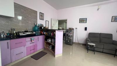 Kitchen Image of 700 Sq.ft 1 BHK Apartment / Flat for rent in Airavatam Serviced Apartments, Domlur Layout Bengaluru for Rs. 29000