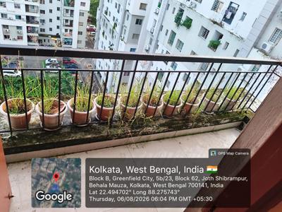 Balcony Image of 1300 Sq.ft 3 BHK Apartment / Flat for rent in Srijan Green Field City Classic Premium, Maheshtala Kolkata for Rs. 22000