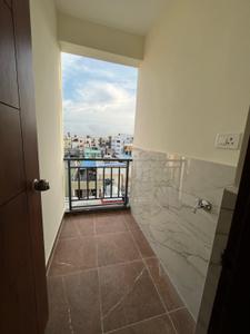 Balcony Image of 690 Sq.ft 1 BHK Builder Floor for rent in Murugeshpalya Bengaluru for Rs. 30000