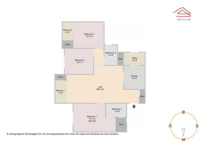 Image of 1413 Sq.ft 3 BHK Apartment / Flat for sale in Disha Pursuit Of The Elements by Disha Habitat Projects LLP, Varthur, Bengaluru for Rs. 16350000