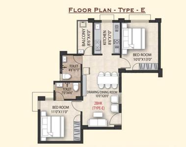 Image of 705 Sq.ft 2 BHK Apartment / Flat for sale in Dhauli, Bhubaneswar for Rs. 5509000