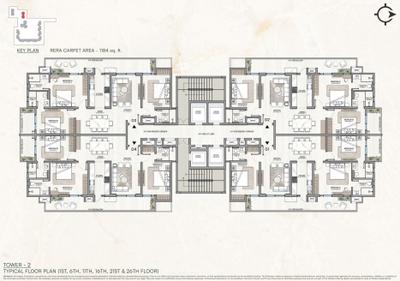 Image of 2049 Sq.ft 3 BHK Apartment / Flat for sale in KS One O 8, PR7 Airport Road, Zirakpur for Rs. 14760000