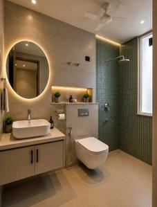 Bathroom Image of 750 Sq.ft 1 BHK Apartment / Flat for rent in Shree Balaji Shree Balaji Wind Park, Gota Ahmedabad for Rs. 20000