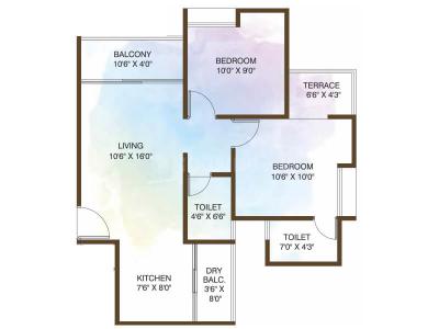 Image of 1003 Sq.ft 2 BHK Apartment / Flat for sale in Karma Rejoice, Undri, Pune for Rs. 4800000