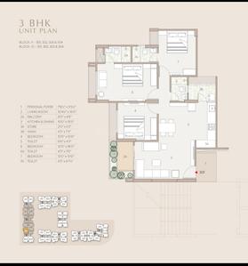 Floor Plan Image of 1745 Sq.ft 3 BHK Apartment / Flat for sale in Shilp Serene, Shilaj Ahmedabad for Rs. 8500000