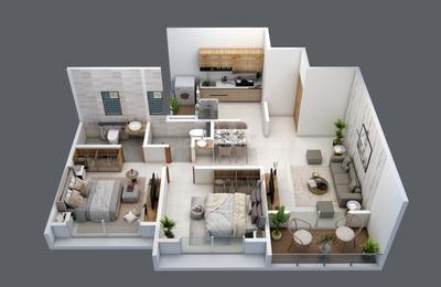 Image of 1050 Sq.ft 2 BHK Apartment / Flat for sale in Lotus Urban Hills Phase 1, Shilphata, Thane for Rs. 6000000