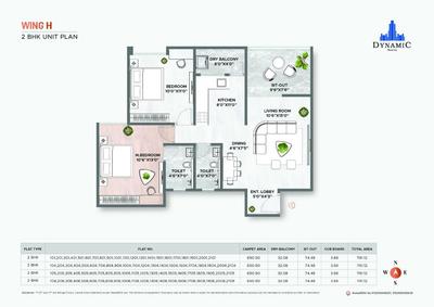 Image of 1030 Sq.ft 2 BHK Apartment / Flat for sale in Dynamic Grandeur Premium I, Undri, Pune for Rs. 4800000