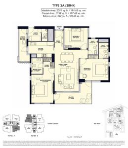 Image of 1860 Sq.ft 3 BHK Apartment / Flat for sale in Conscient Hines Elevate, Sector 59, Gurgaon for Rs. 52500000