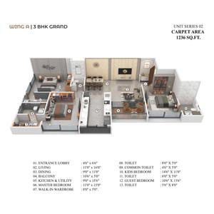 Image of 1650 Sq.ft 3 BHK Apartment / Flat for sale in Twilight, Balewadi, Pune for Rs. 17800000