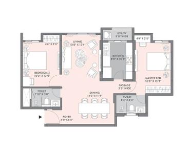 Image of 960 Sq.ft 2 BHK Apartment / Flat for sale in Lodha Sterling, Thane West, Thane for Rs. 17000000