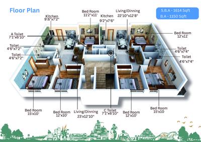 Image of 1620 Sq.ft 3 BHK Builder Floor for sale in Satya Nagar, Bhubaneswar for Rs. 18000000
