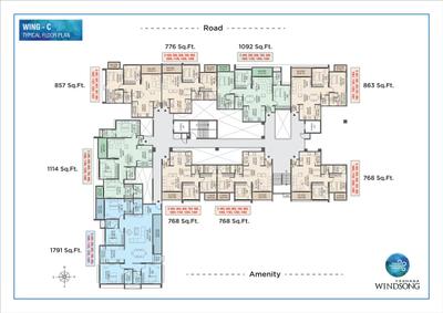 Image of 1047 Sq.ft 2 BHK Apartment / Flat for sale in Yashada Windsong, Ravet, Pune for Rs. 5800000
