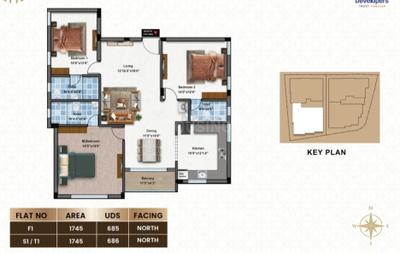 Image of 1748 Sq.ft 3 BHK Apartment / Flat for sale in Mugalivakkam, Chennai for Rs. 12000000