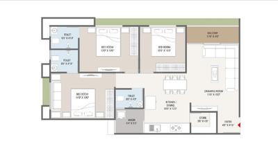 Image of 1944 Sq.ft 3 BHK Apartment / Flat for sale in Signor Heritage, Zundal, Ahmedabad for Rs. 7500000