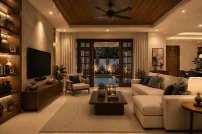 Living Room Image of 2000 Sq.ft 3 BHK Independent House for sale in Nellikunnu Thrissur for Rs. 11800000
