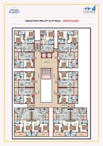 Floor Plan Image of 620 Sq.ft 1 BHK Apartment / Flat for sale in Orion Planet, Jakhya Indore for Rs. 3286000