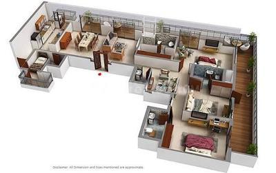 Image of 3105 Sq.ft 3 BHK Apartment / Flat for sale in Mahindra Luminare, Sector 59, Gurgaon for Rs. 72900000
