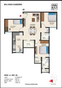 Image of 1065 Sq.ft 2.5 BHK Apartment / Flat for sale in SNN Raj High Gardens, Electronic City, Bengaluru for Rs. 12500000