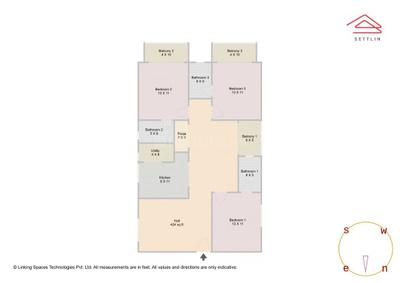 Image of 1660 Sq.ft 3 BHK Apartment / Flat for sale in Samhita Sarovar by Samhita Builders PVT LTD, Horamavu, Bengaluru for Rs. 15300000