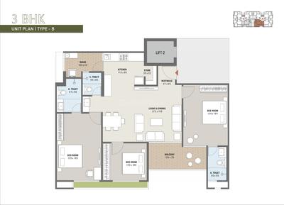 Image of 2250 Sq.ft 3 BHK Apartment / Flat for sale in Keshvam Clifton, Vaishno Devi Circle, Ahmedabad for Rs. 9100000
