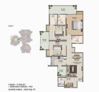 Image of 1450 Sq.ft 3 BHK Apartment / Flat for sale in Migsun Twiinz, Eta II, Greater Noida for Rs. 11500000
