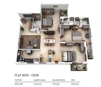 Image of 1650 Sq.ft 3 BHK Apartment / Flat for sale in Vani Vihar, Bhubaneswar for Rs. 14150000