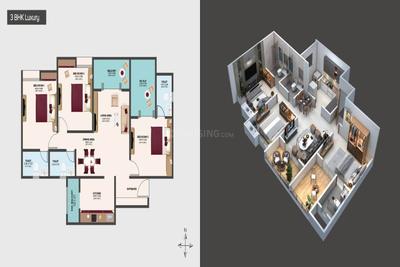 Image of 1620 Sq.ft 3 BHK Apartment / Flat for sale in Pristine Allure Part 1, Kharadi, Pune for Rs. 13500000