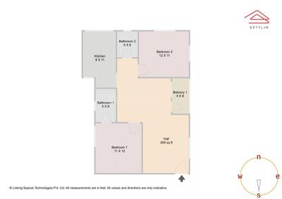 Image of 1026 Sq.ft 2 BHK Apartment / Flat for sale in Kaggadasapura, Bengaluru for Rs. 7440000