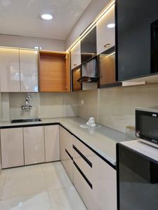 Kitchen Image of 900 Sq.ft 3 BHK Apartment / Flat for sale in Hans Luxury Floor, Hastsal New Delhi for Rs. 6200000