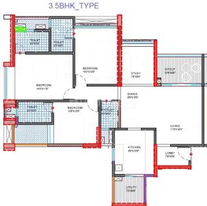 Image of 1722 Sq.ft 3 BHK Apartment / Flat for sale in Ultimus, Wakad, Pune for Rs. 15500000