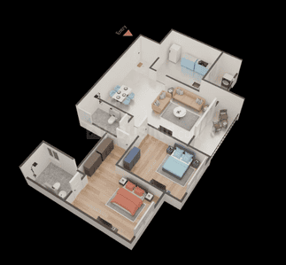 Image of 1070 Sq.ft 3 BHK Apartment / Flat for sale in Evara Heights, Thane West, Thane for Rs. 28400000