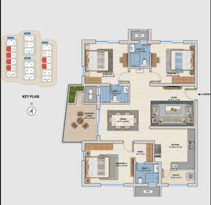 Image of 1980 Sq.ft 3 BHK Apartment / Flat for sale in Spectra, Financial District, Hyderabad for Rs. 25600000