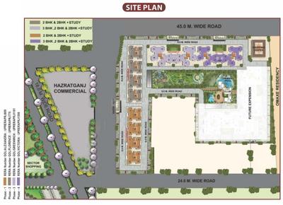 Floor Plan Image of 1200 Sq.ft 3 BHK Apartment / Flat for sale in Omaxe Grand Omaxe, Gomti Nagar Lucknow for Rs. 9000000