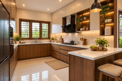 Kitchen Image of 2000 Sq.ft 3 BHK Independent House for sale in Kuttanellur Thrissur for Rs. 11800000