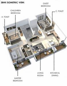 Image of 1196 Sq.ft 3 BHK Apartment / Flat for sale in Adgaon, Nashik for Rs. 5500000